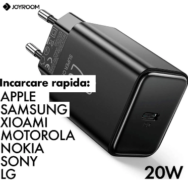 Joyroom Charger 20W PD USB-C model JR-TCF06 fast charger for iPhone & IPad & Samsung 12 Month warranty Guaranteed by the local agent Trust Store