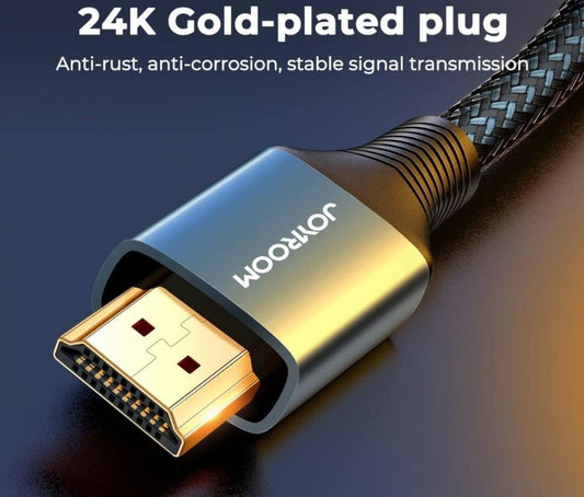 Joyroom HDMI Cable SY-20H1 HDMI to HDMI cable (4K@60Hz) -2m-gray ( 12 Month warranty Guaranteed  by the local agent Trust Store )