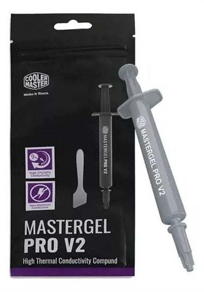 Cooler Master MasterGel Pro V2 high-performance thermal paste with 9 W m K conductivity easy application and 1.5ml volume for CPU GPU cooling (Original) منتج اصلي